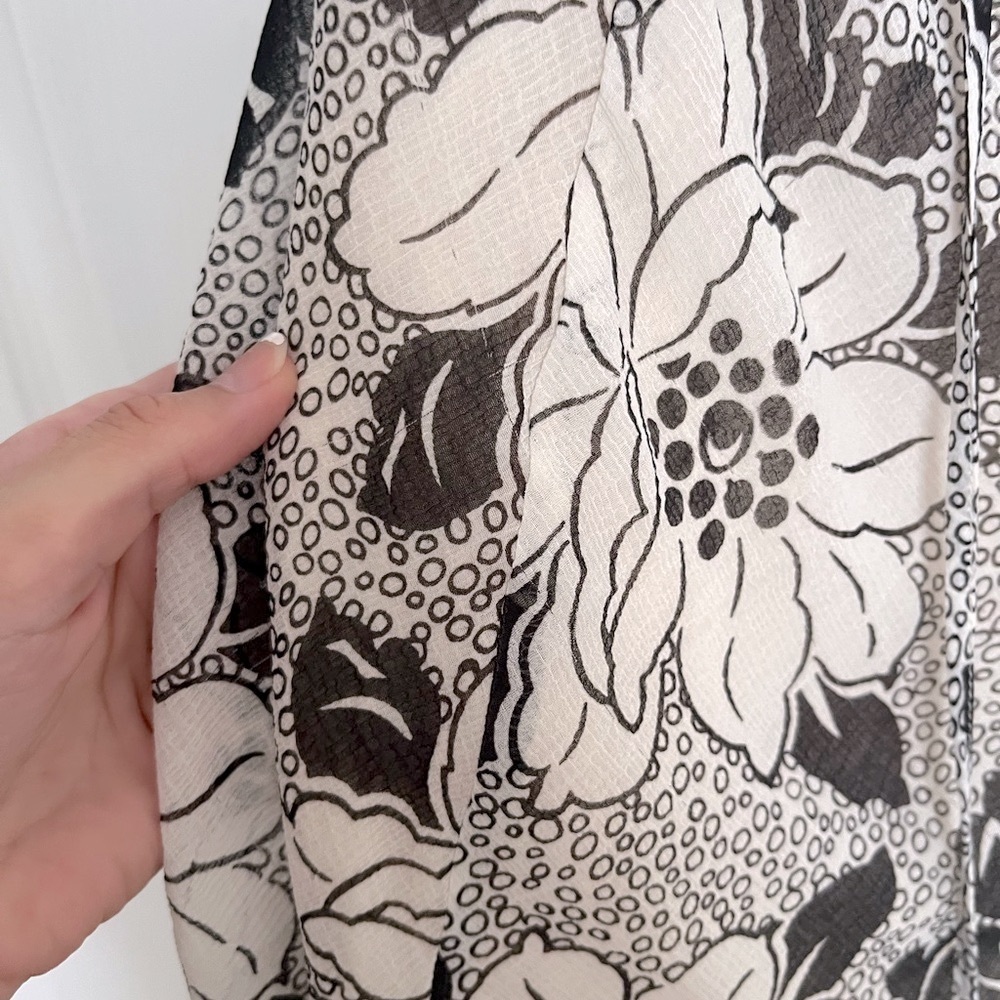 Floral Black and White Dress - Picture 5 of 6